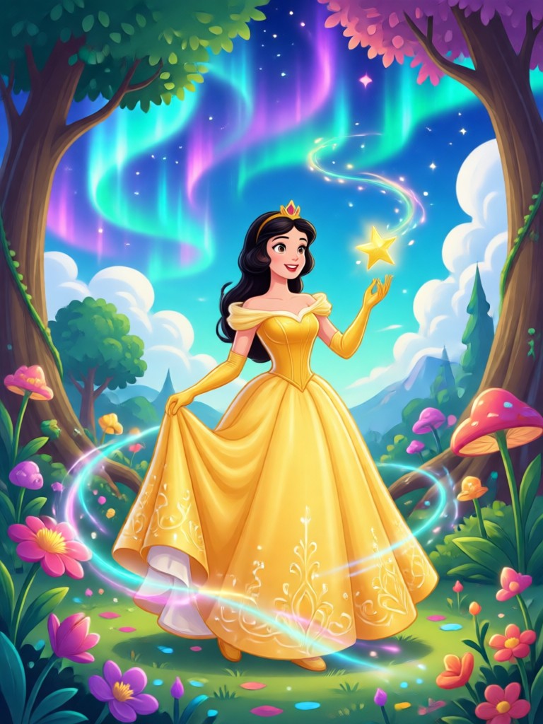 KI Disney-Prinzessin Rapunzel mit langen Haaren