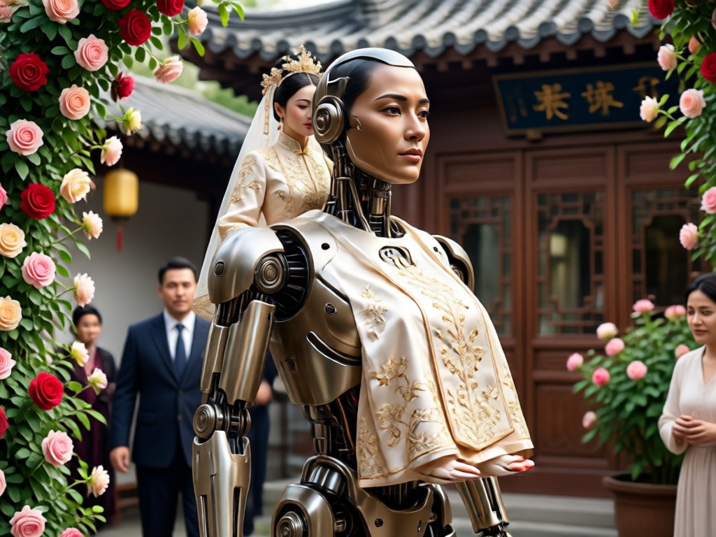 AI creating bridal carry from a solo portrait