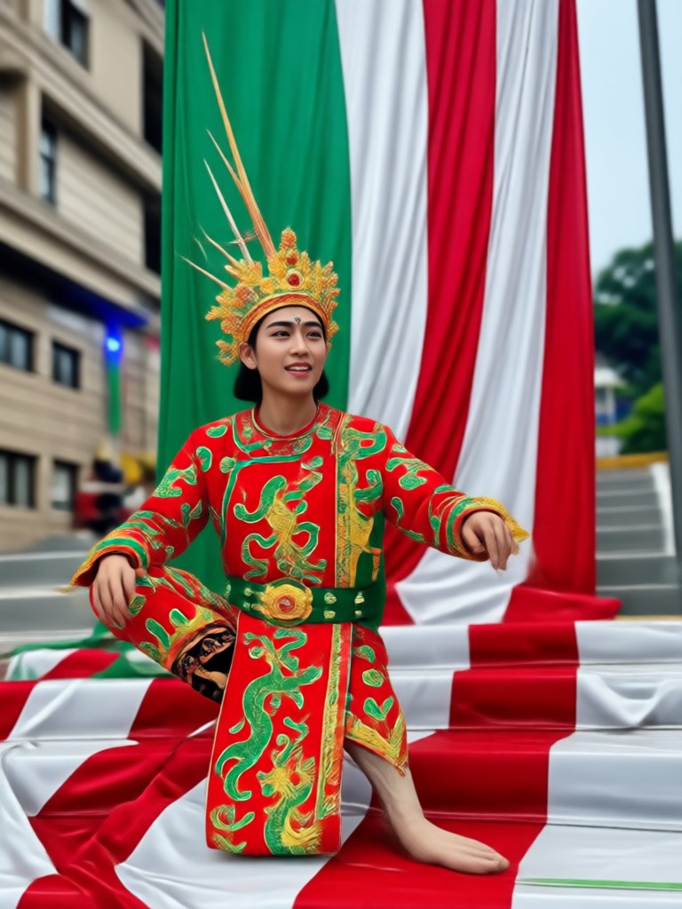 Video musik patriotik dengan efek AI