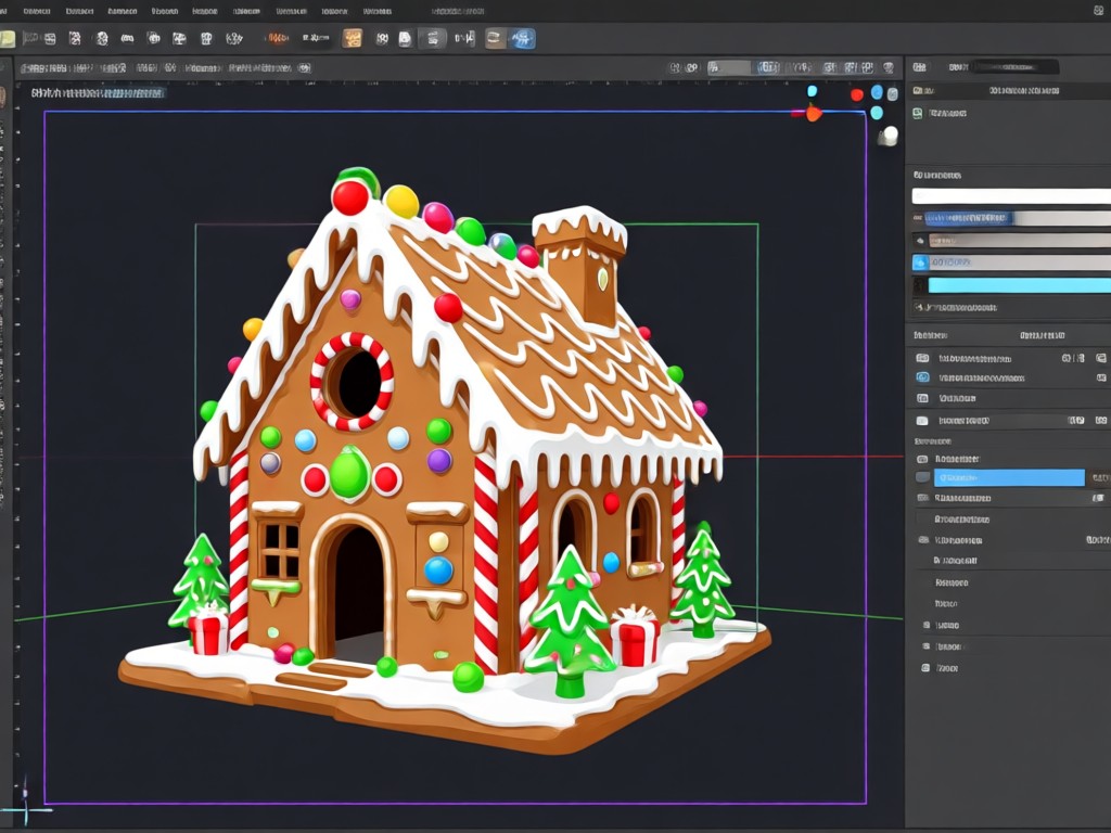 Cuadrícula de redes sociales con varios diseños de casitas de jengibre generadas por IA