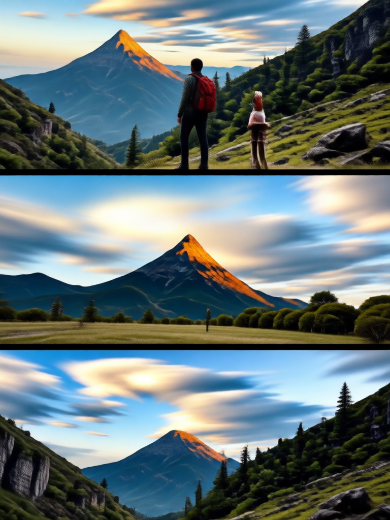 Epische Panorama-Bergkuss-Animation