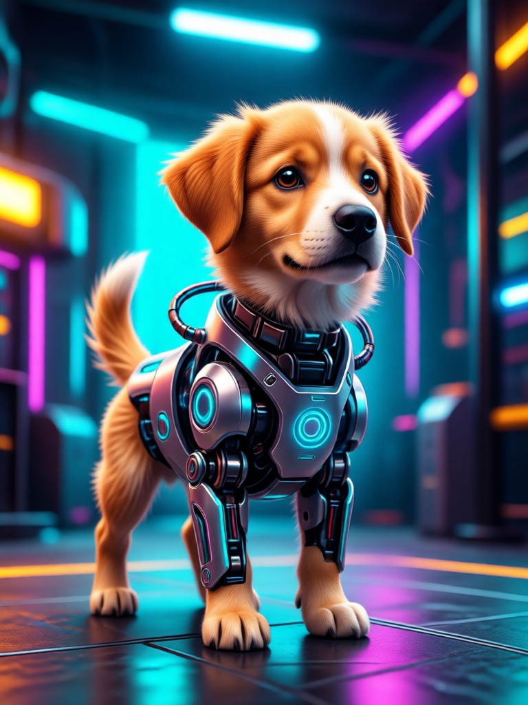 アニメスタイルの柴犬の子犬