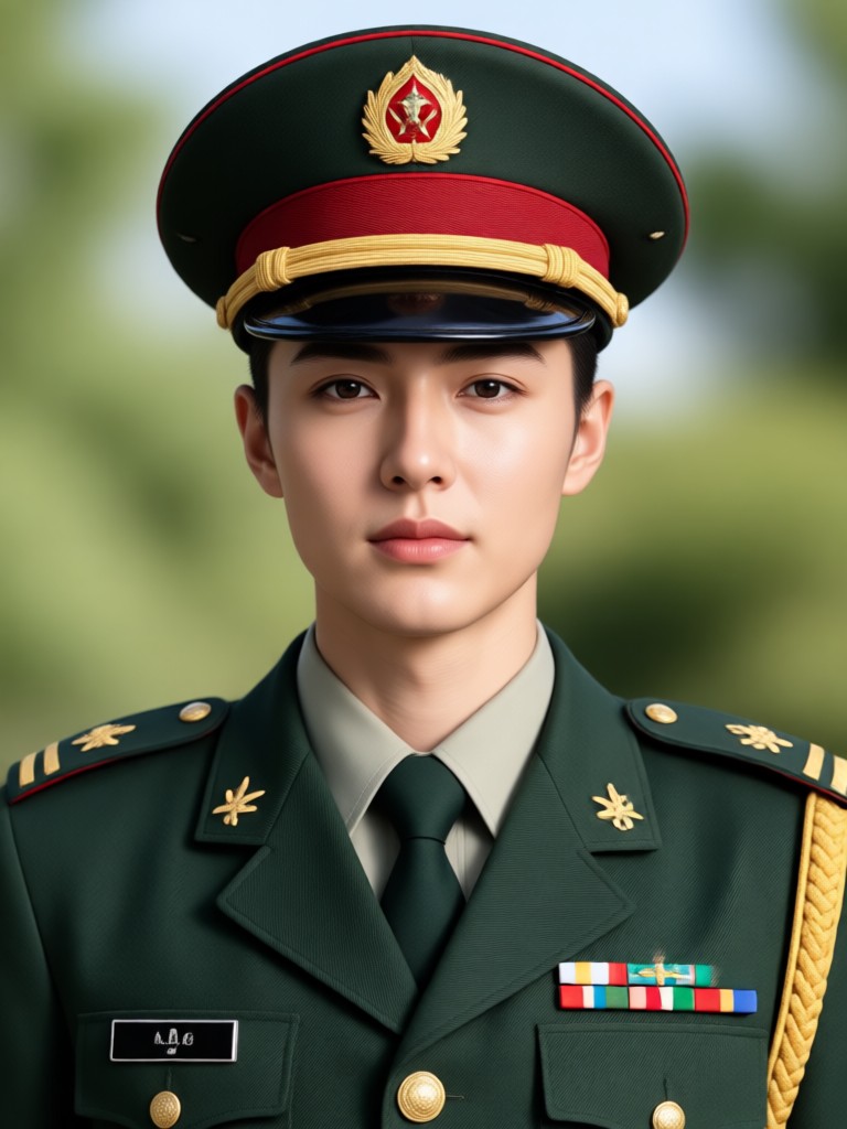Military uniform filter on group photo
