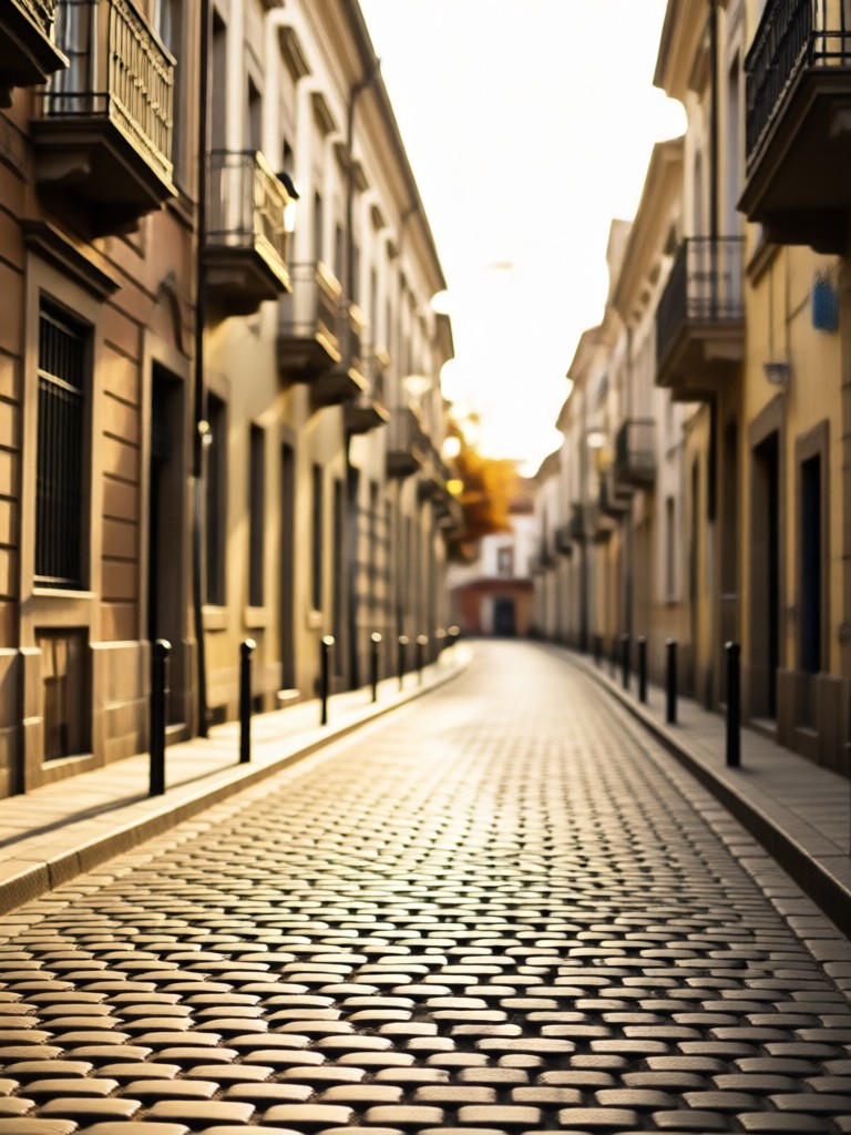 Clean city street after object removal