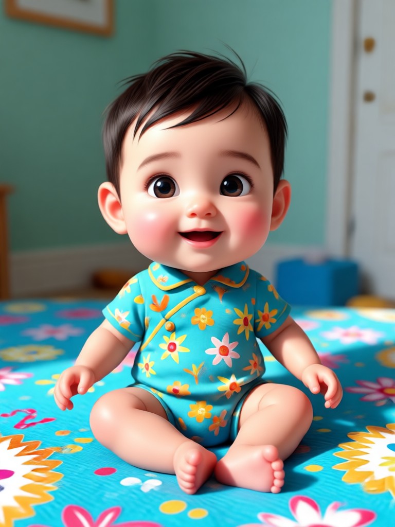 Mobile app showcasing AI baby generator feature