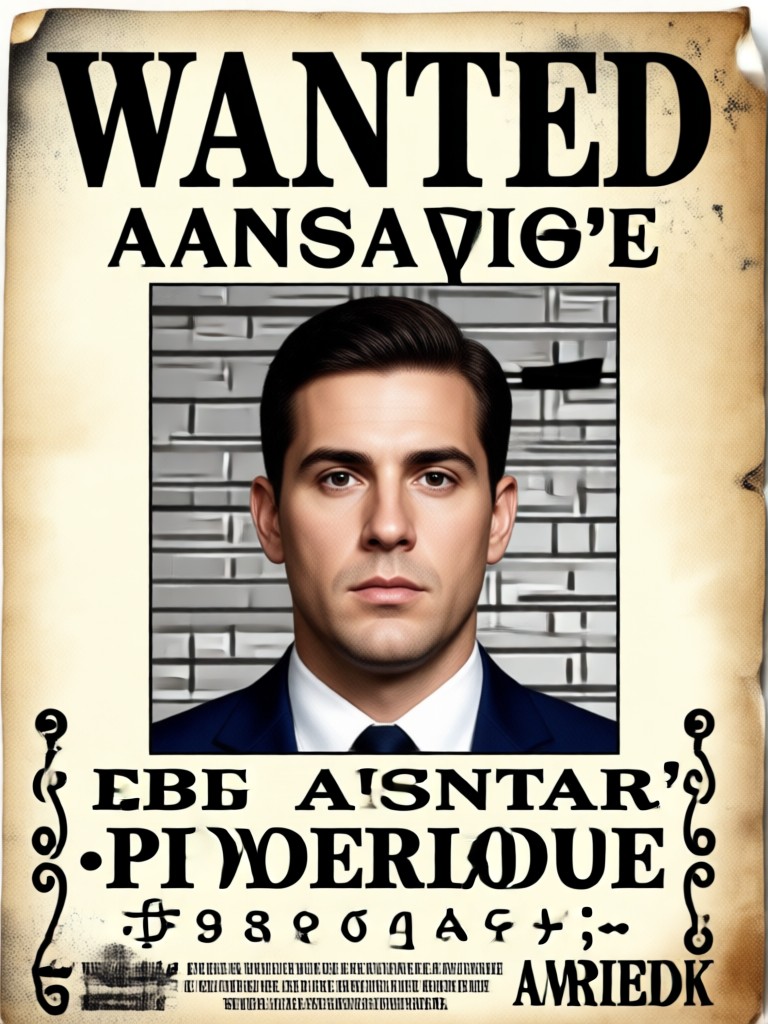 Cartoon FBI most wanted poster