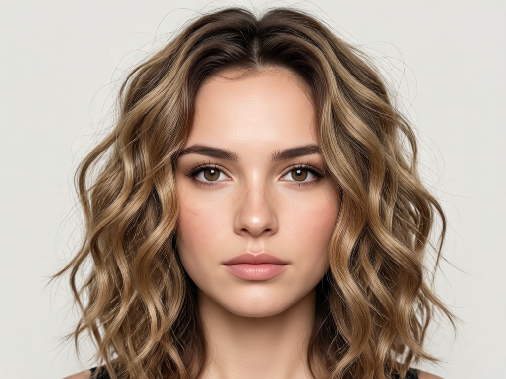 Confident woman with AI transformed hairstyle