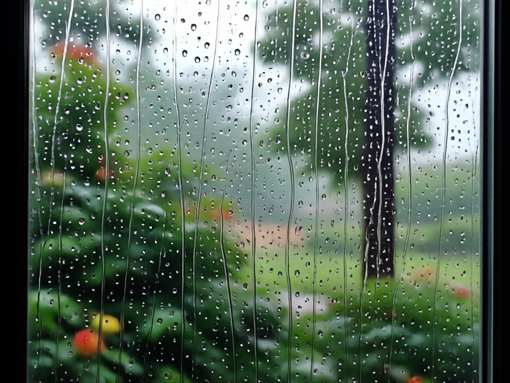 AI realistic rain and weather effect on a city street