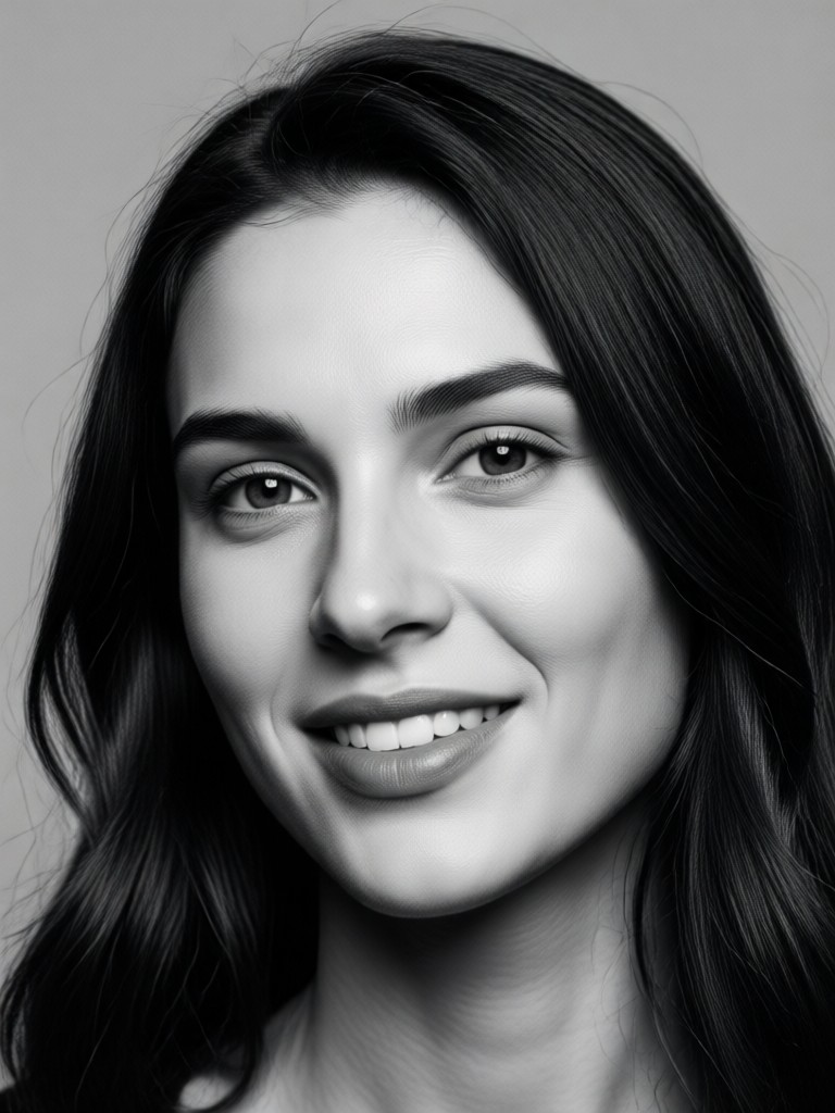Moody, emotive black and white AI portrait