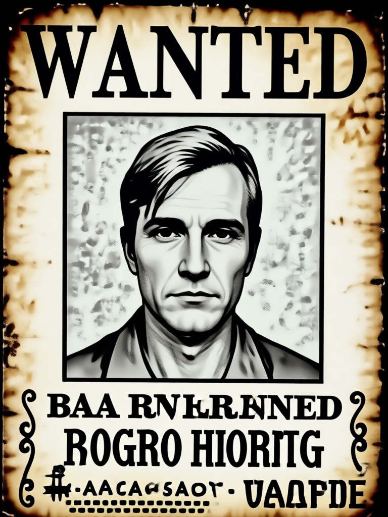 Grunge textured modern wanted poster
