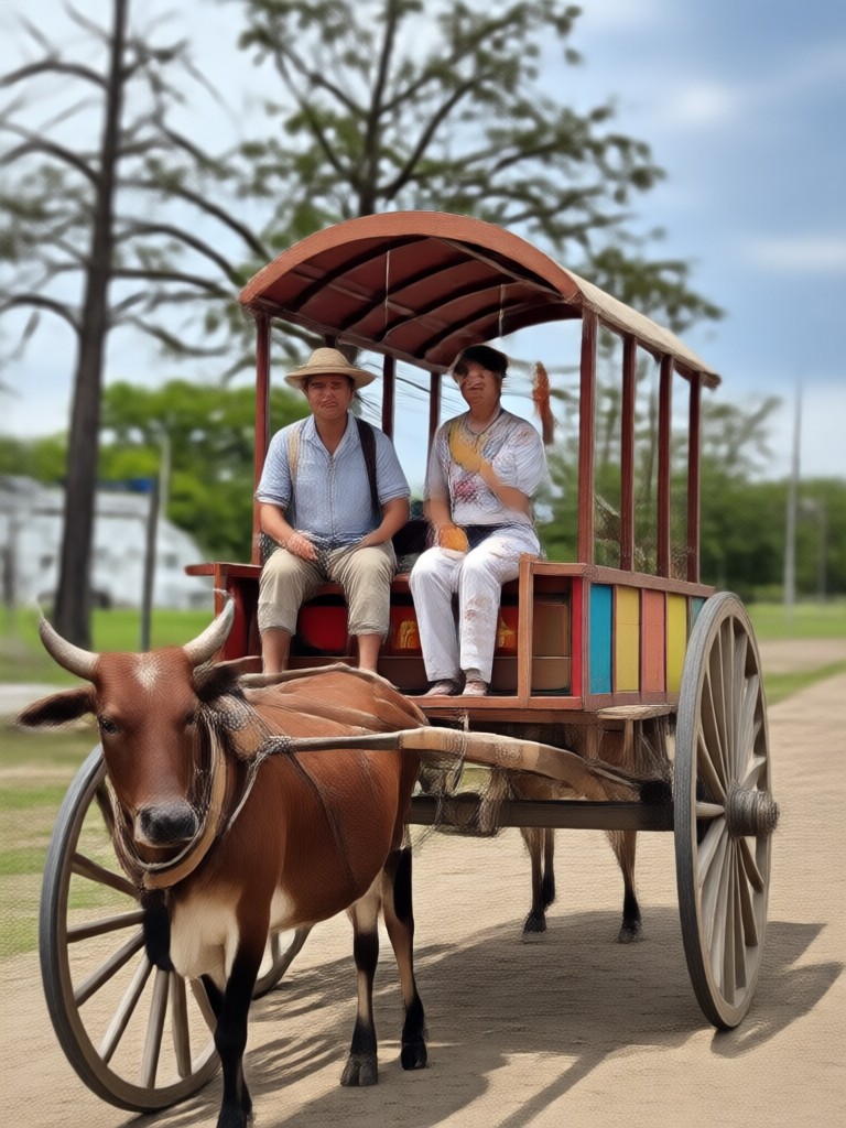 3D artistic style bullock cart generator output