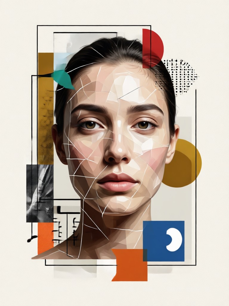Black and white diptych portrait collage