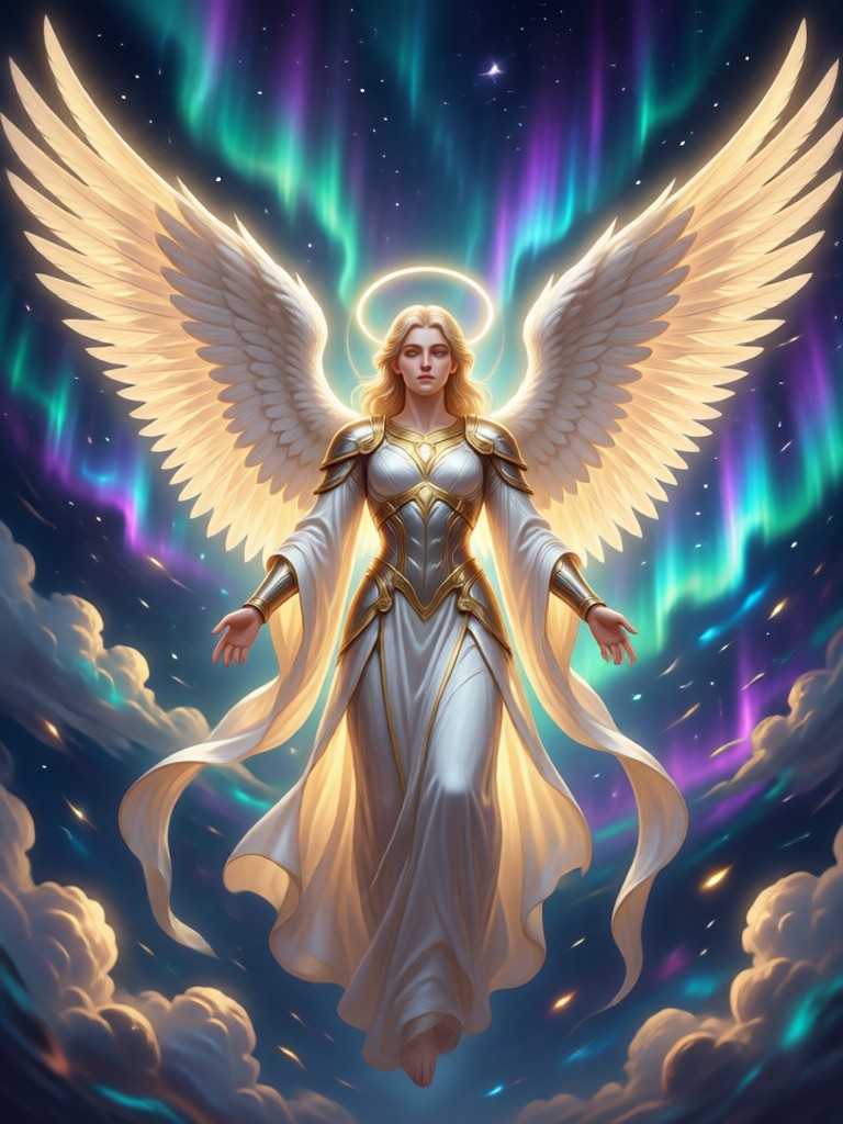 Group portrait transformed into a celestial choir