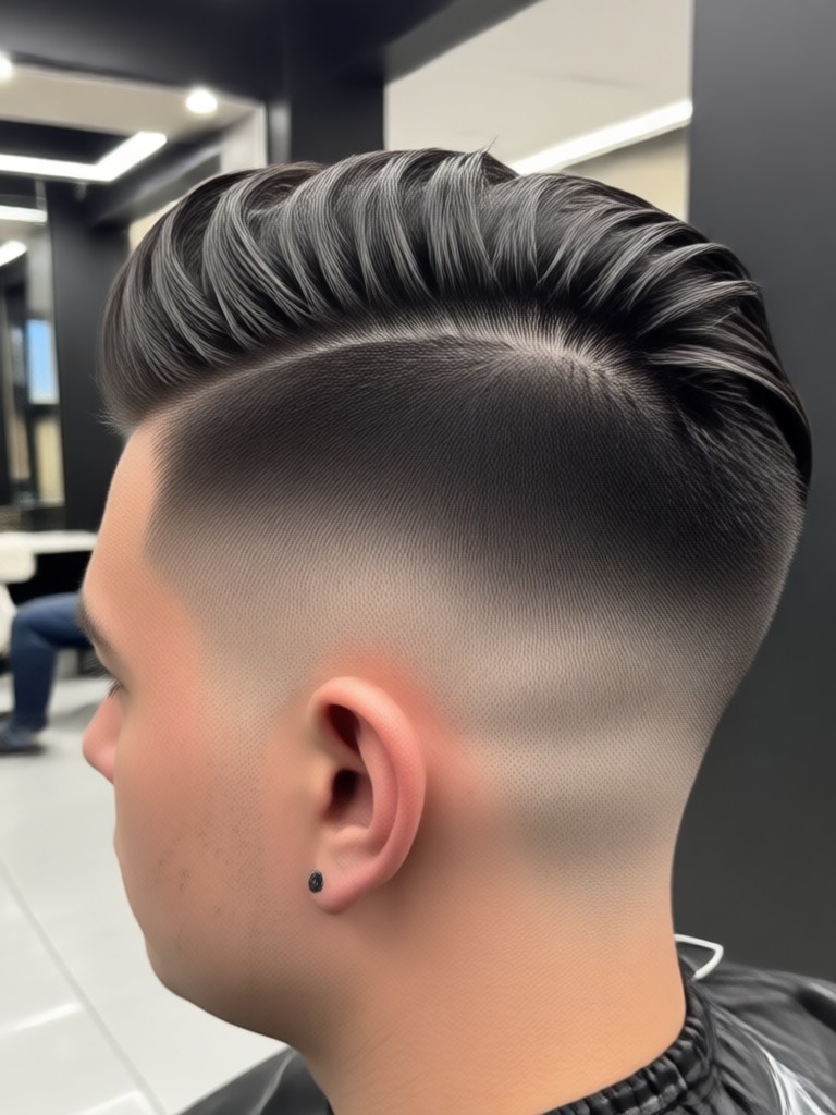 AI generated drop fade haircut visualization