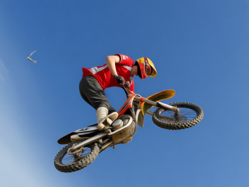 Before and after of AI motorcycle stunt generation