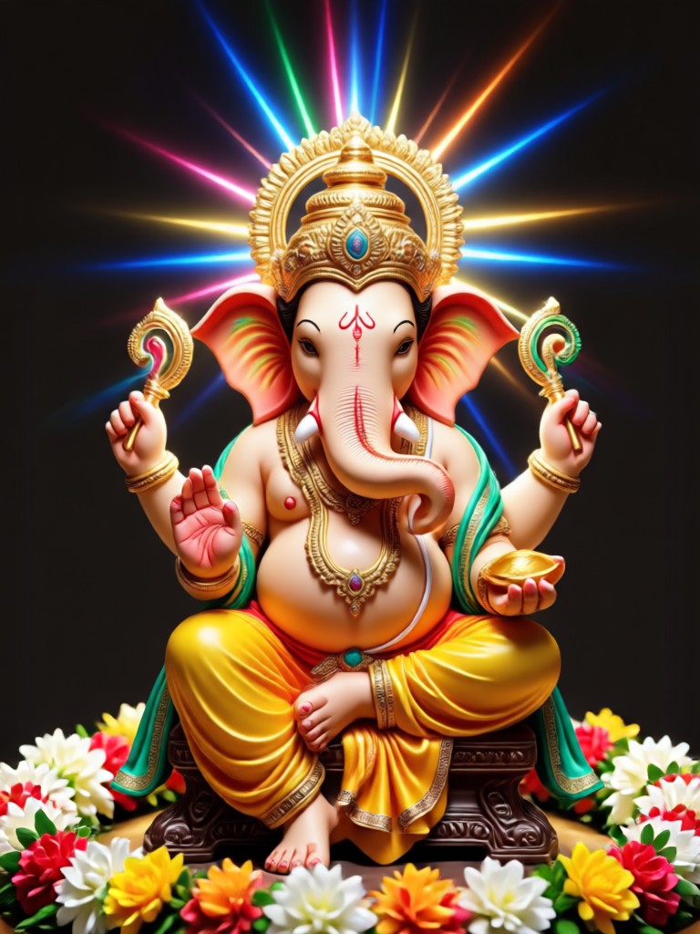 3D clay model Ganpati AI generator output