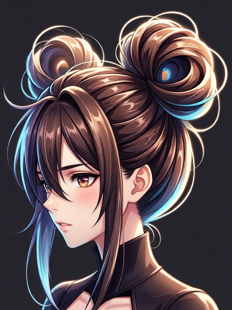 Fantasy elf style long silver hair