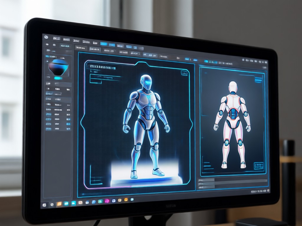 Close-up of AI generated action figure showing realistic 3D texture