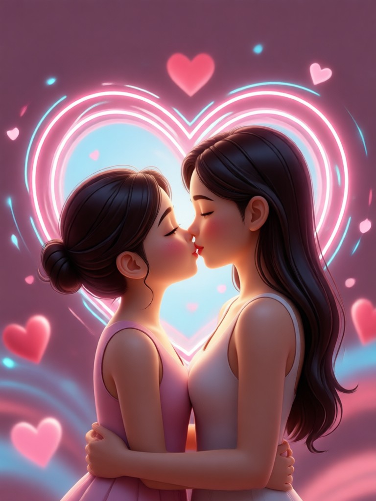 Newlyweds photo transformed into animated kiss