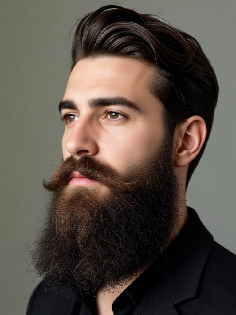 Young man with AI generated designer stubble