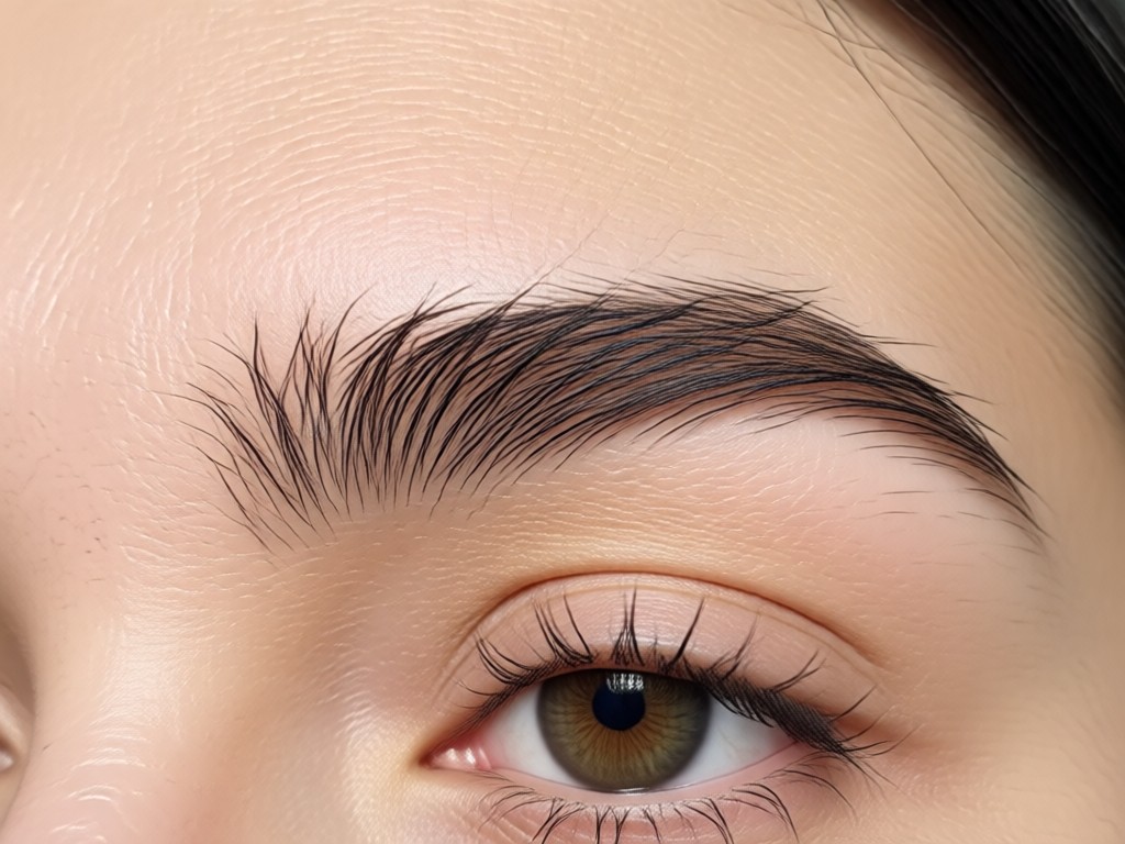 Person using phone to preview AI eyebrow filter before salon visit