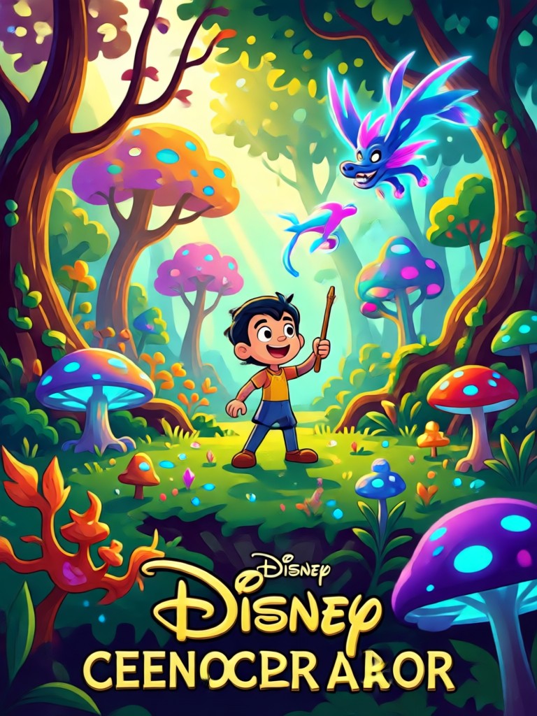 Heroic Disney Pixar style superhero poster