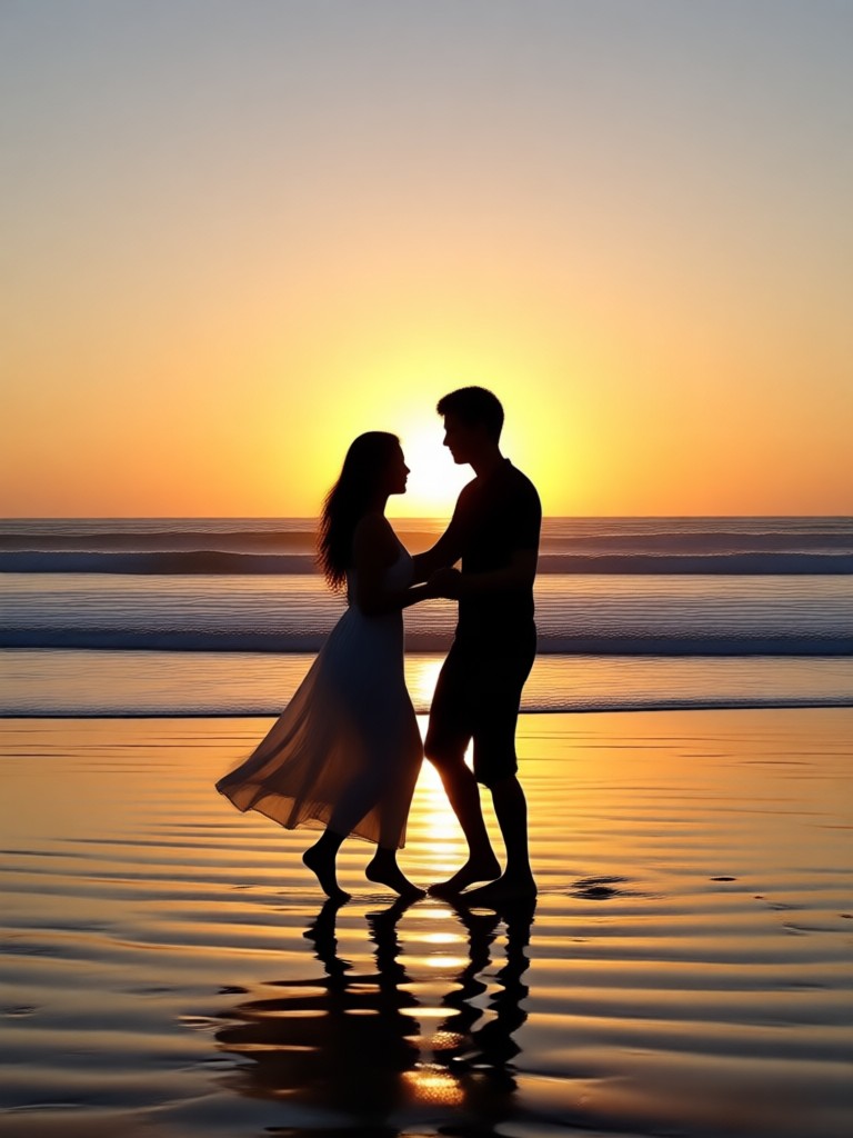 Demostración del generador de videos de baile de pareja en la playa por beyo