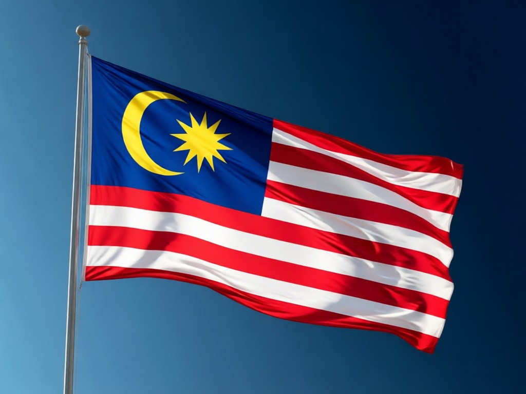KI malaysisches Flaggen-Foto für Social Media geteilt