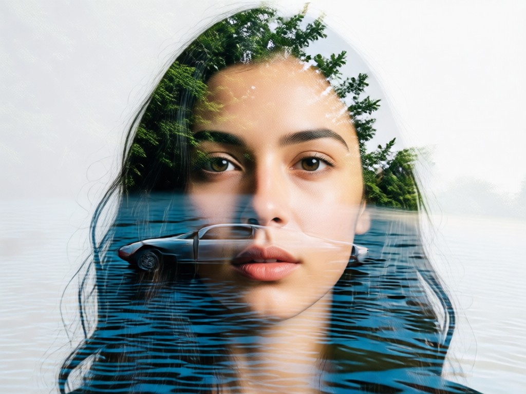 Generate Double Exposure Portrait Generator with one tap