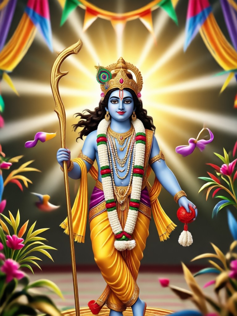 Traditional miniature painting style Krishna conversion