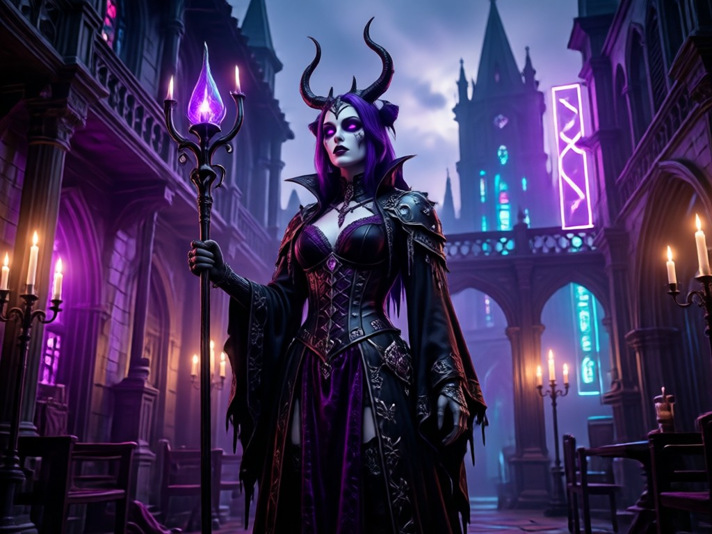 Gothic dark academia AI art transformation