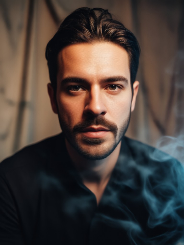 Fantasy style portrait with magical smoke