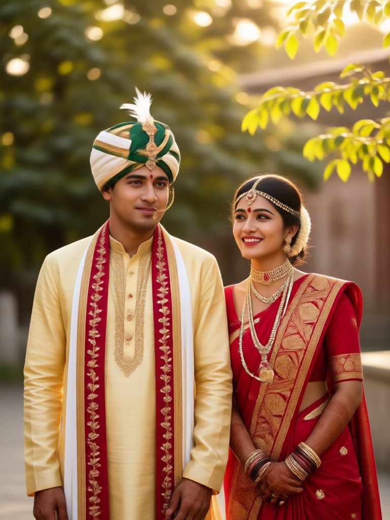 Classic portrait with traditional pagdi and jewelry