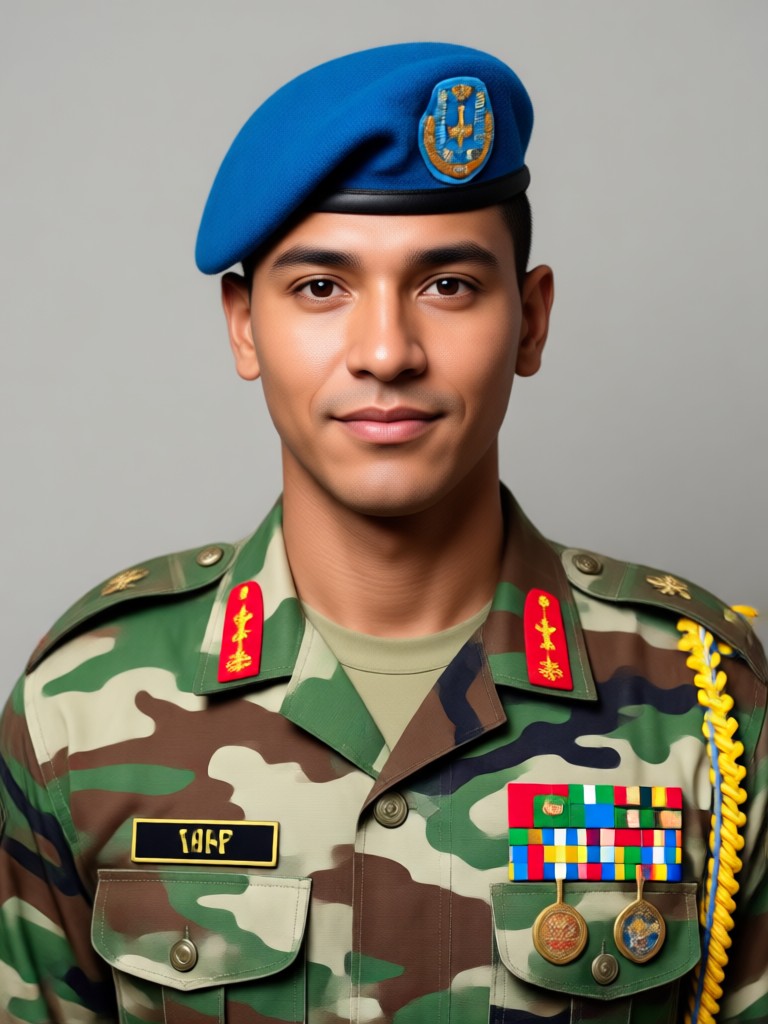patriotic portrait with flag background