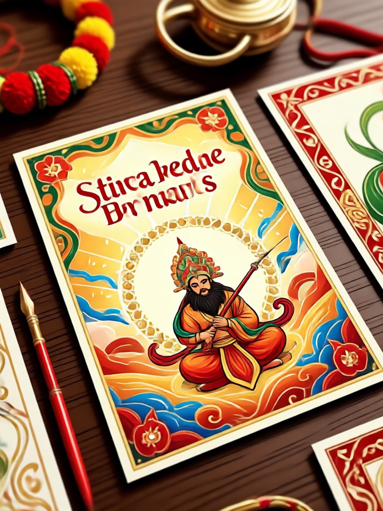 AI generated Raksha Bandhan card design featuring a rakhi and diya