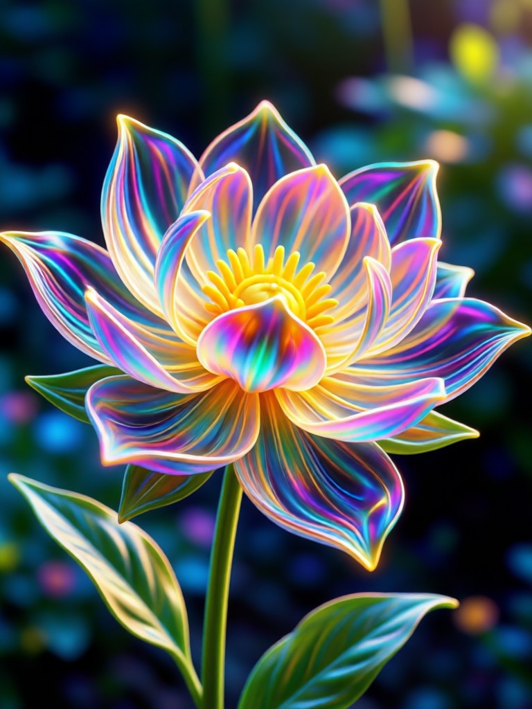Floral image with magical pink aura