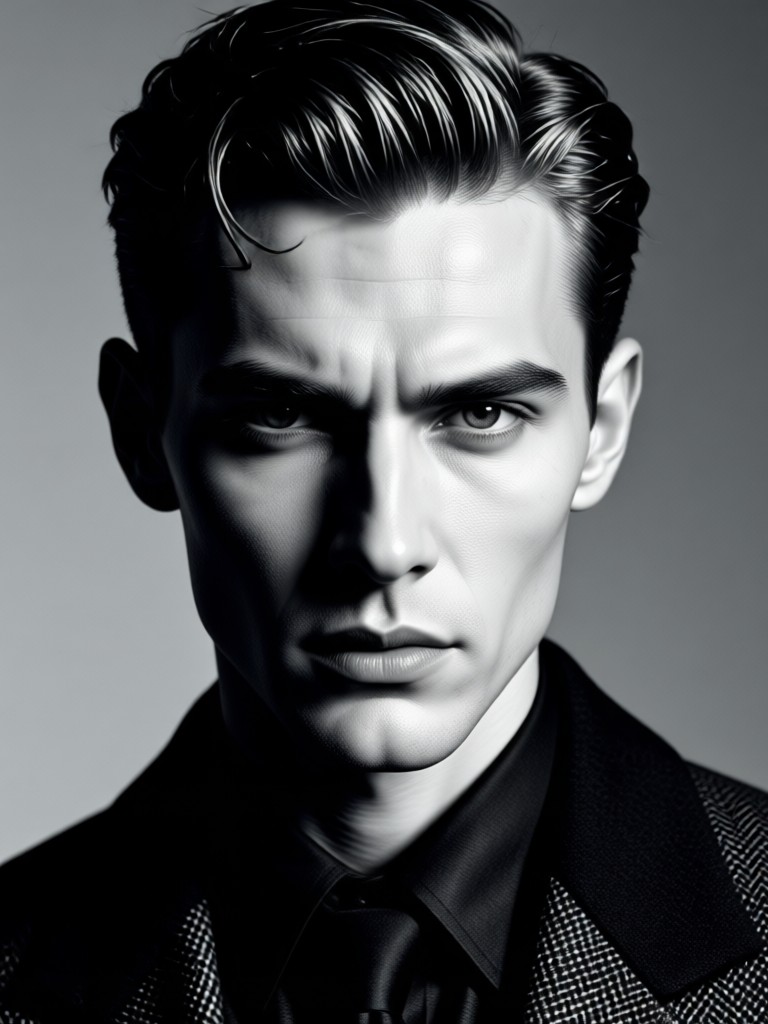 Black and white high fashion noir style
