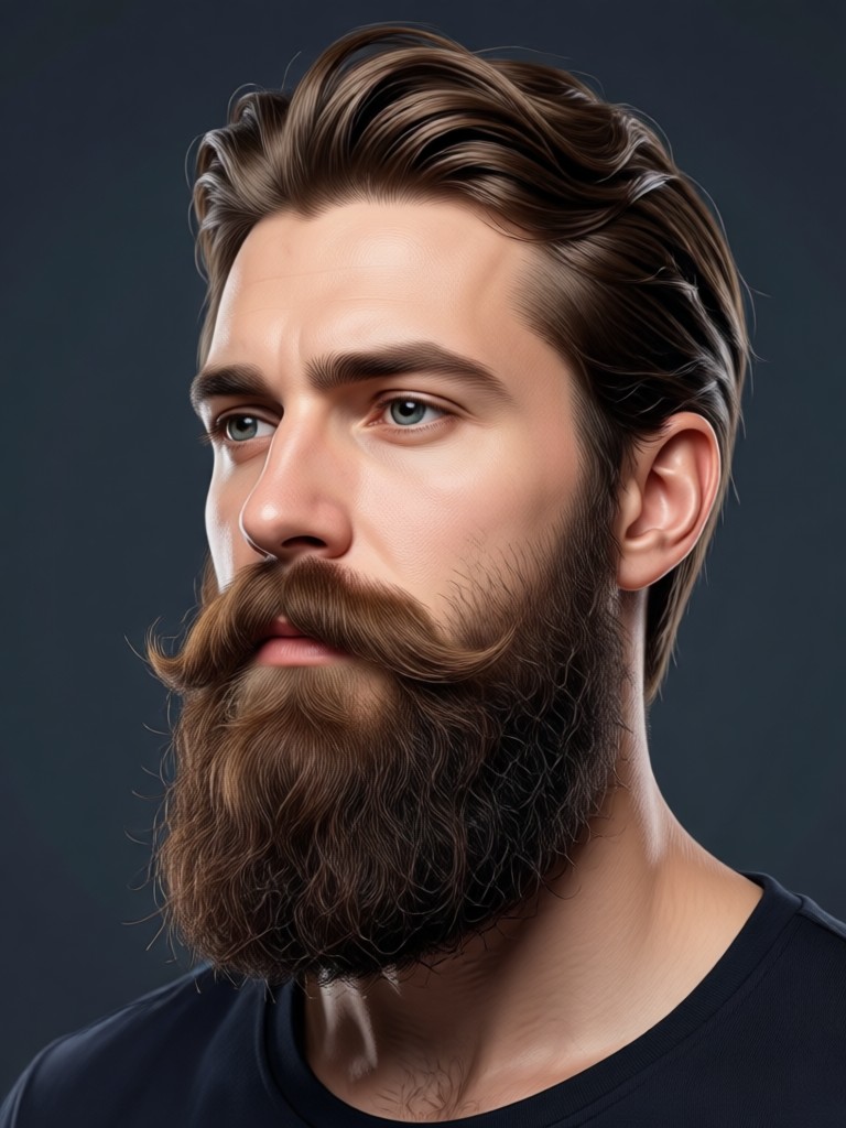 Man with AI generated lumberjack beard