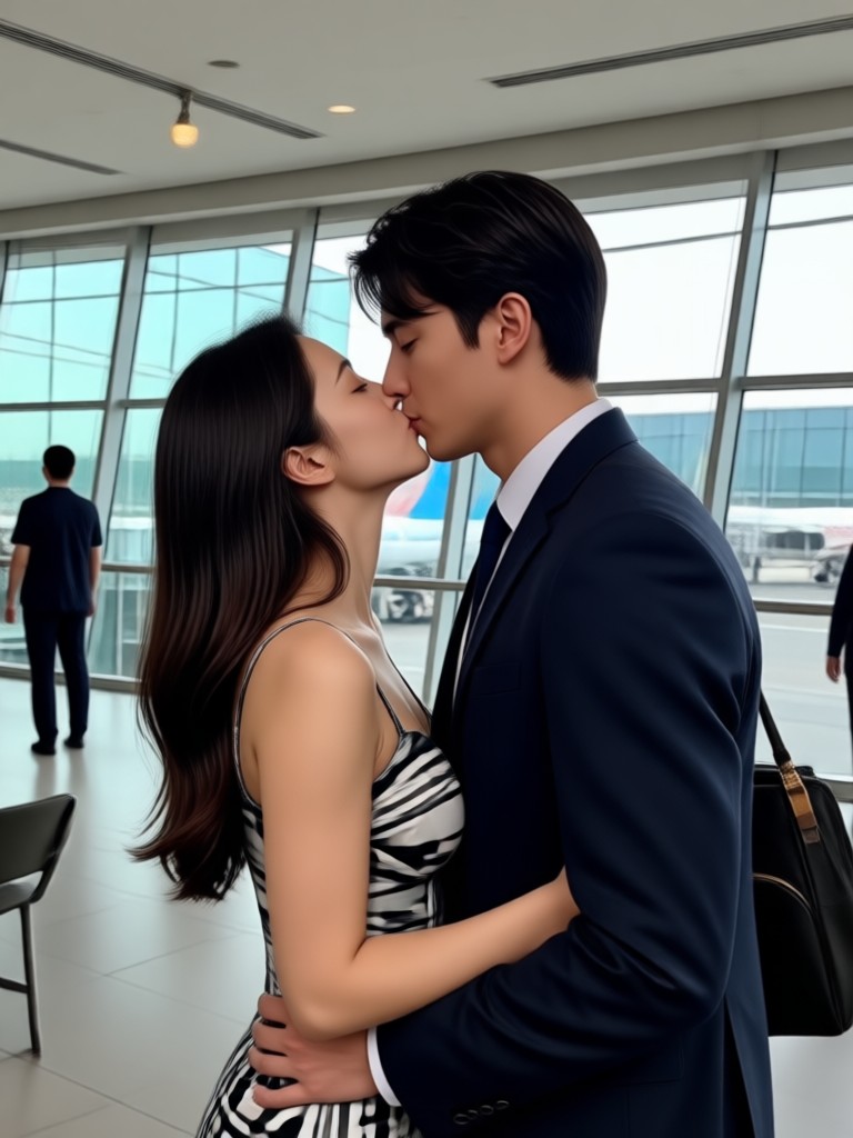 공항 터미널 로맨틱 키스 영상 제작 결과