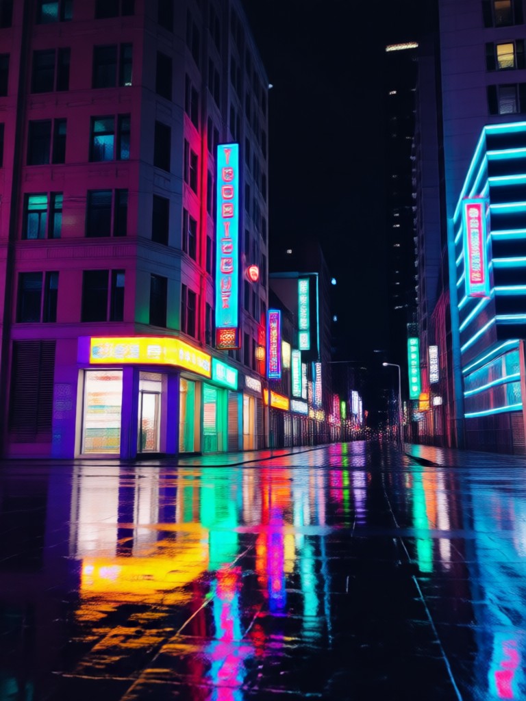 Architektur mit Neonlicht-Fotoeffekt-Akzenten