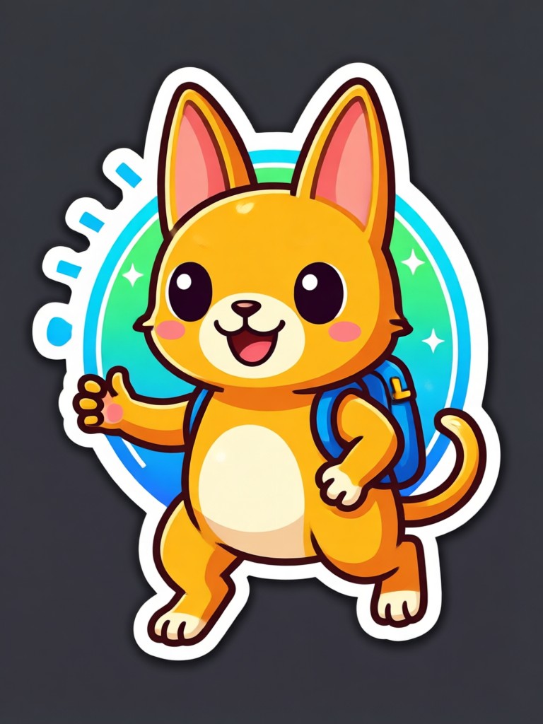 Desain stiker AI bunga cat air