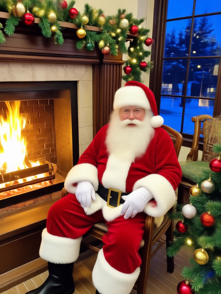AI adds Santa Claus to a family Christmas photo