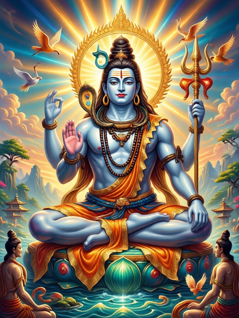 Cyberpunk futuristic style AI generated Shiva