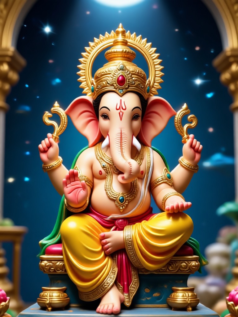 Ganesh Chaturthi festival scene AI video