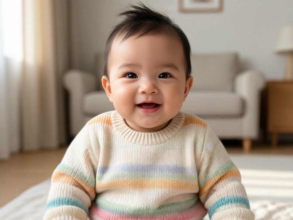 AI technology analyzing facial features for baby generation