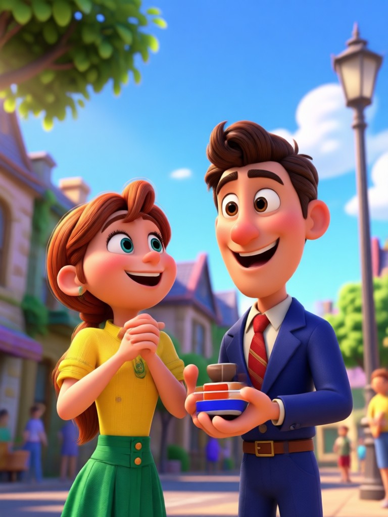 Детское фото, превращённое в милого персонажа из короткометражки Pixar