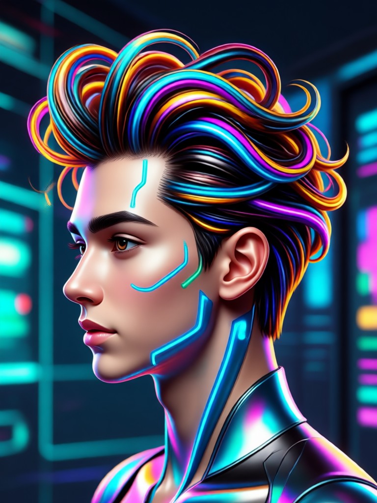 Phone screen showing AI Hairstyle Generator app in use
