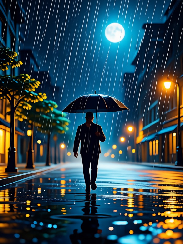 Black and white cinematic rainy kiss video effect