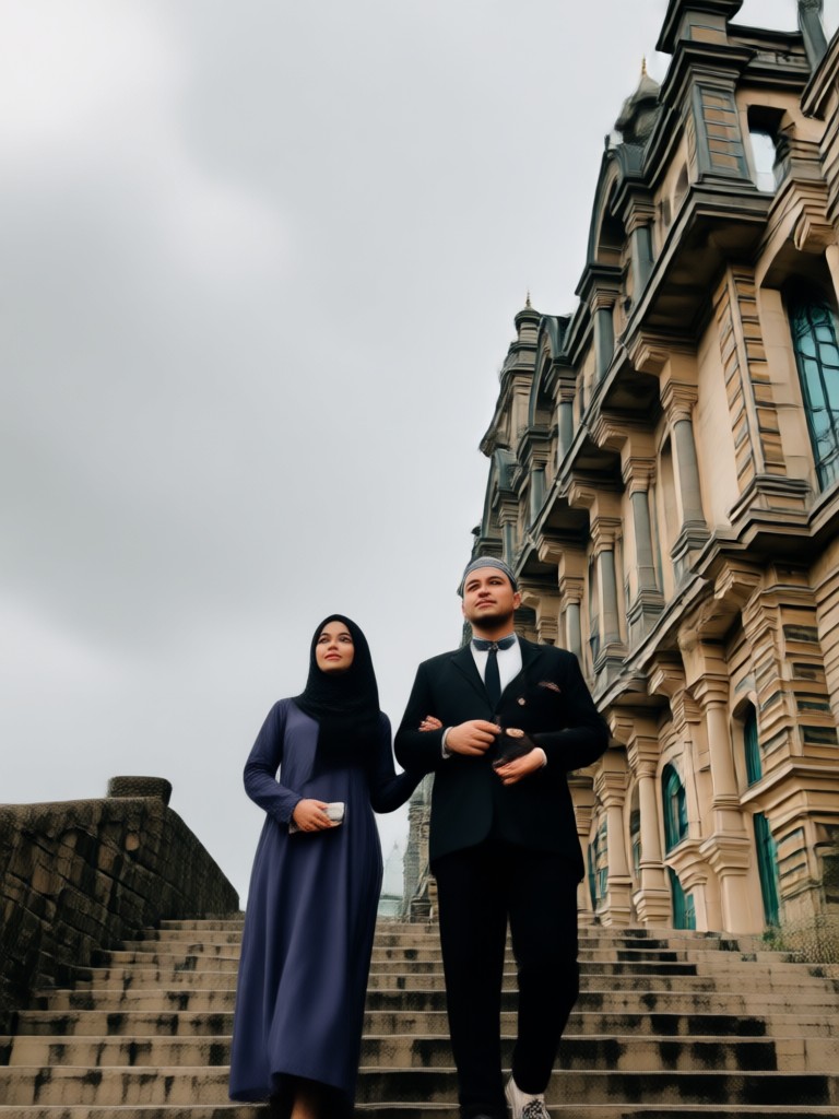Traditional Islamic engagement photo AI generated