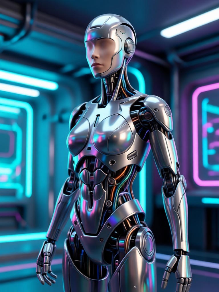 AI model in cinematic movie poster style